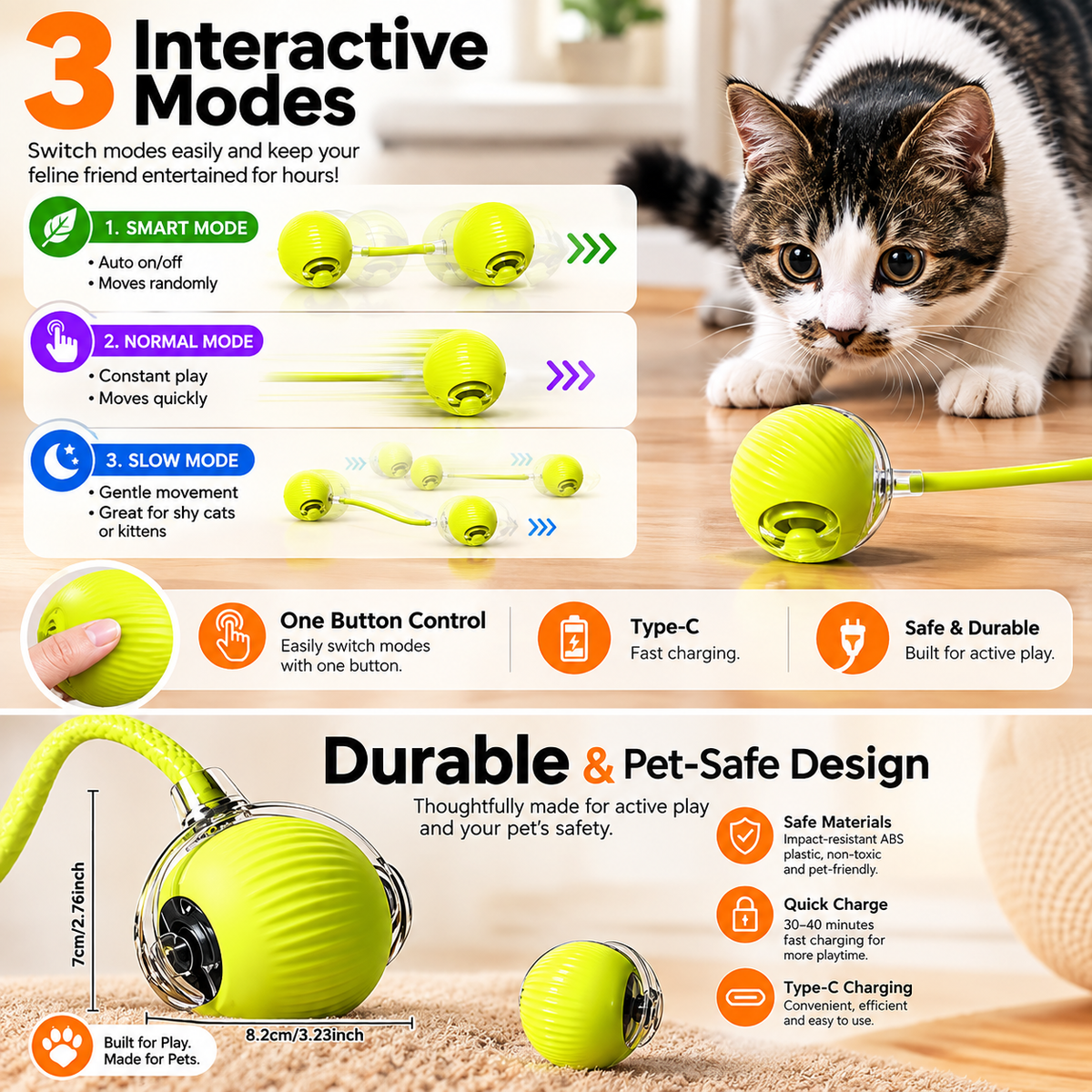 Interactive Rolling Smart Cat Ball