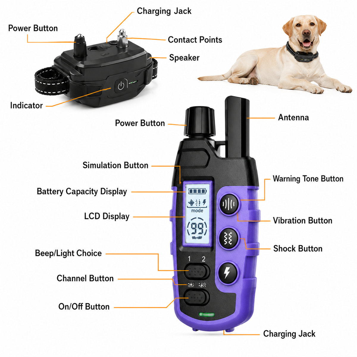 3300Ft Range Remote Dog Training Collar